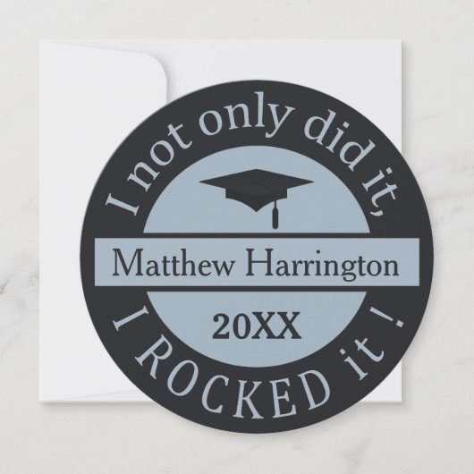 卒業名前をカスタムすると年間招待状 招待状 (正面)