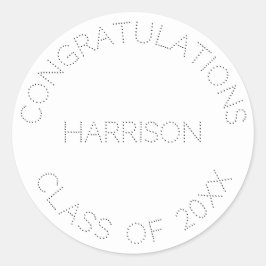 卒業名前をカスタムするクラスのミニマリスト ラウンドシール