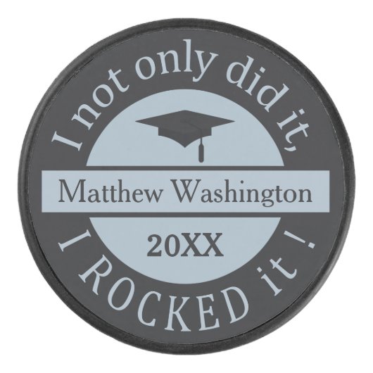 卒業名前をカスタムする及び年のアイスホッケー用パック アイスホッケーパック (正面)