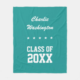 卒業名前をカスタムする、年およびカラーフリース フリースブランケット