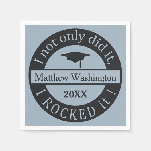卒業名前をカスタムする&年紙ナプキン スタンダードカクテルナプキン (正面)