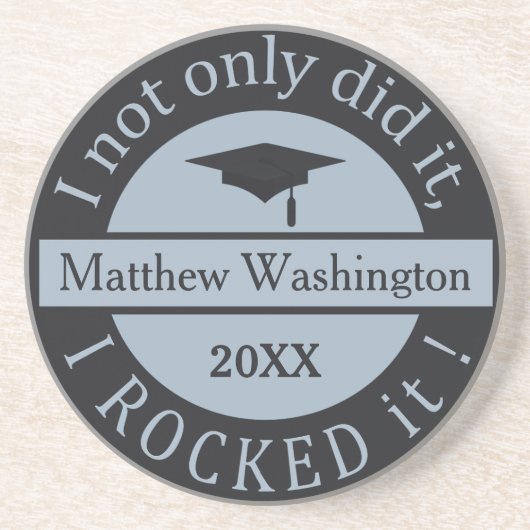 卒業名前をカスタムする&年間の砂岩コースター コースター (正面)