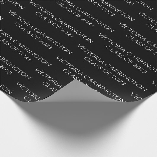 卒業名年区分スクリプト・白黒 ラッピングペーパー (角)