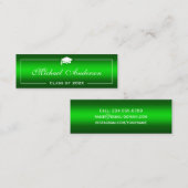 卒業名札 - クラシックなプレーン グリーン グラデーション コーリングカード (正面/裏面)