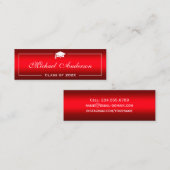 卒業名札 - スタイリッシュなプレーンな赤のグラデーション コーリングカード (正面/裏面)