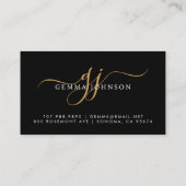 卒業名金ゴールドモノグラムブラック挿入カード コーリングカード (裏面)