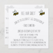 卒業告知及びパーティー招待状ビーテーマ 招待状 (正面/裏面)