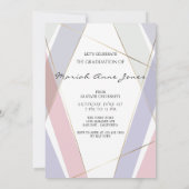 卒業図形フレーム赤面ピンク薄紫 招待状 (裏面)