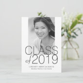 卒業型モダン積み重ね文字フォト招待状 案内状 (スタンド正面)