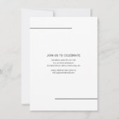 卒業型モダン積み重ね文字フォト招待状 案内状 (裏面)