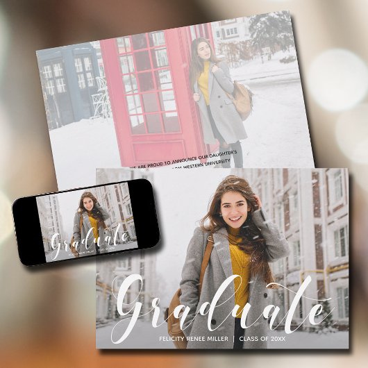 卒業大学の写真 案内状