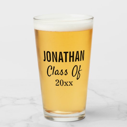 卒業大学卒業モダンタイポグラフィ タンブラーグラス (ドリンク正面)
