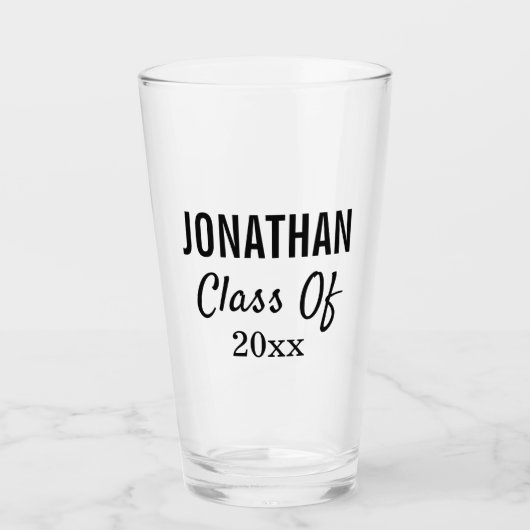 卒業大学卒業モダンタイポグラフィ タンブラーグラス (正面)