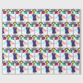 卒業女子キャップ及びスポットライト付きガウン ラッピングペーパー (フラット)