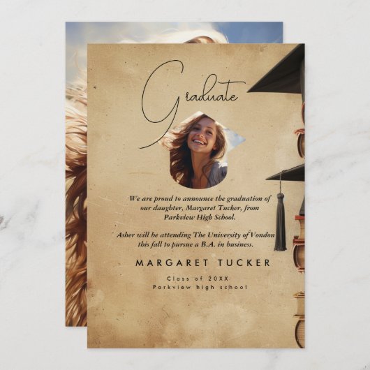 卒業娘素朴I 案内状 (正面/裏面)