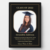 卒業学校写真金ゴールドモダンカスタム フォトプラーク (正面)