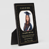 卒業学校写真金ゴールドモダンカスタム フォトプラーク (側面)