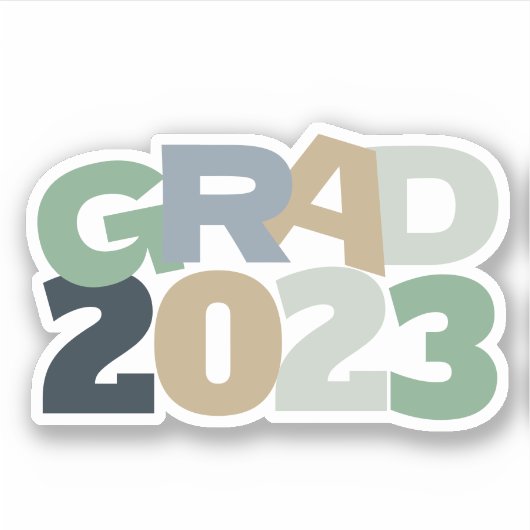 卒業学校卒業カラフル年 シール (正面)