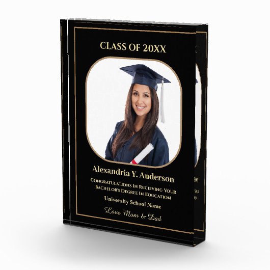 卒業学校金ゴールドモダン賞カスタム受賞 フォトブロック (右)