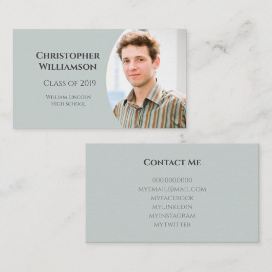 卒業学生の学校のネットワーキングのモダンの写真 名刺 (正面/裏面)