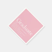 卒業定義ガーリーピンクモダン色 スタンダードカクテルナプキン (角)