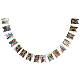 卒業実績グレードのレベル写真コラージュ バンティングフラッグ