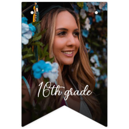 卒業実績グレードの写真モダン バンティングフラッグ