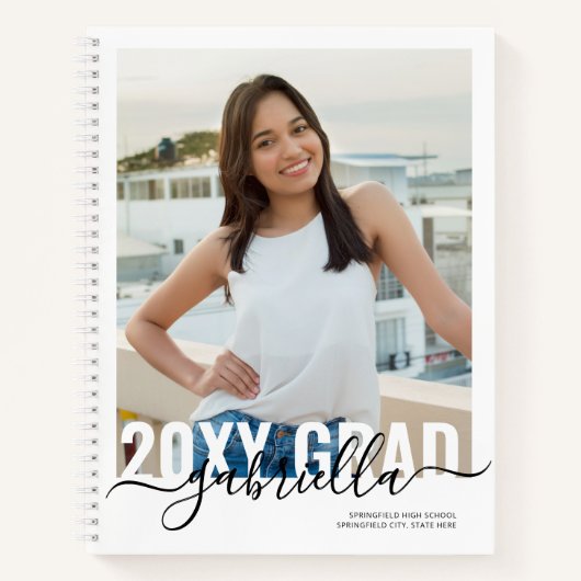 卒業客モダン名ミニマル簿 ノートブック (正面)