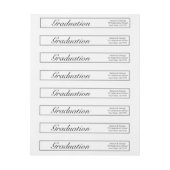 卒業封筒ミニマモダンリスト招待状 ラップアラウンドラベル (シート)