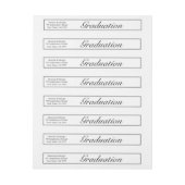 卒業封筒ミニマモダンリスト招待状 ラップアラウンド宛名ラベル (シート)