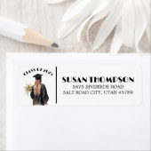 卒業差出人住所ラベル（エバーグリーン/メス） ラベル (インサイチュ)