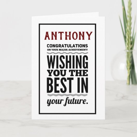 卒業希望おめでとうございます最高の。 カード (正面)