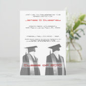 卒業帽とガウンのパーティの招待状 招待状 (スタンド正面)