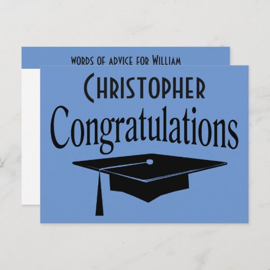 卒業帽のアドバイスパーティーカード ポストカード (正面/裏面)