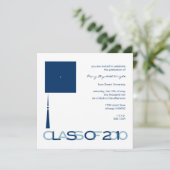 卒業帽の四角い招待状または発表 招待状 (スタンド正面)