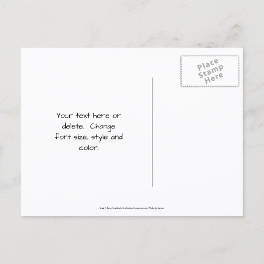 卒業帽をかぶったグレーハウンドの面白い犬のパーソナライズ済み 案内ポストカード (裏面)