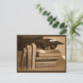 卒業帽クラシック付き本 ポストカード (スタンド正面)