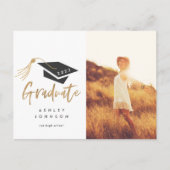 卒業帽タッセル金箔写真2022 案内ポストカード (正面)