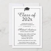 卒業帽ロゴの卒業パーティー 招待状 (正面)
