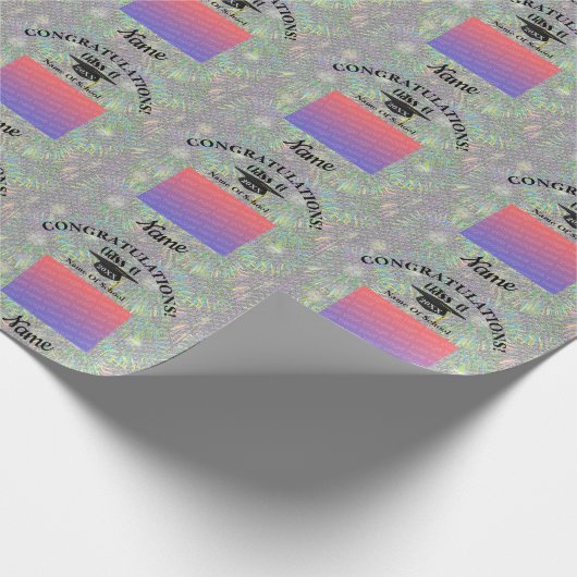 卒業帽及びタッセル写パーソナライズされた真 ラッピングペーパー (角)