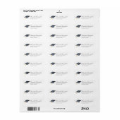卒業帽子の金のタッセル 返信先住所 ラベル (フルシート)