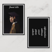 卒業帽子をかぶった女の子（パールイヤリング） コーリングカード (正面/裏面)