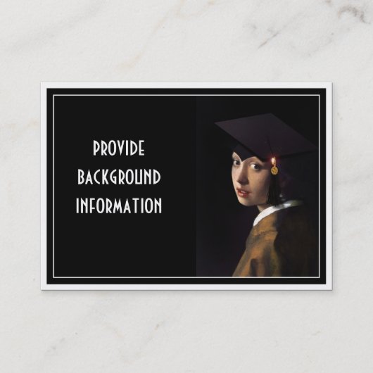 卒業帽子をかぶった少女 コーリングカード (正面)