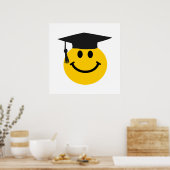 卒業帽子を付けた大学院顔 ポスター (キッチン)