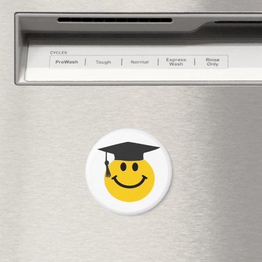 卒業帽子を付けた大学院顔 マグネット (インサイチュ (食洗機))