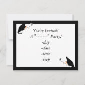 卒業帽子を斜めに傾け、卒業証書を空白のカードに飾る 招待状 (裏面)