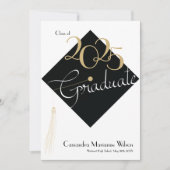 卒業帽子エレガント発表 招待状 (正面)