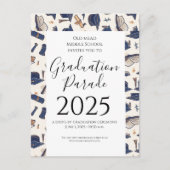 卒業帽子パターン屋外卒業 ポストカード (正面)