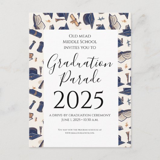 卒業帽子パターン屋外卒業 ポストカード (正面)