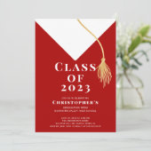 卒業帽子 卒業パーティー招待状 招待状 (スタンド正面)